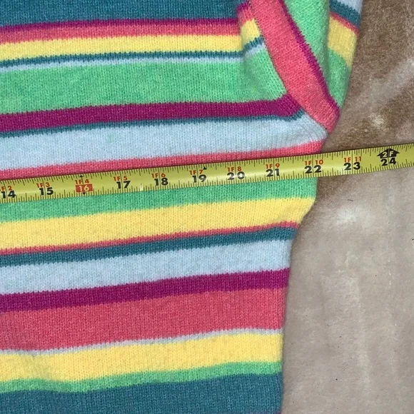 Crayola Colorful Striped Women’s Knit Fuzzy Oversized Crewneck Sweater Size M - Picture 4 of 6